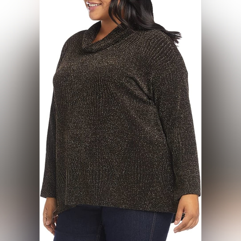 Karen Kane Women's Plus Size Hi-lo Turtleneck Top